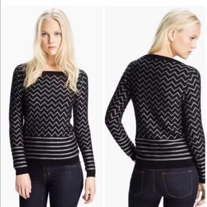 Joie Hideaki Metallic Chevron Sweater